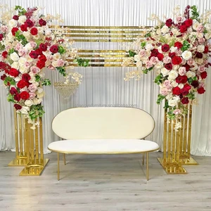 Gold Stainless Steel Metal Frame Wedding Arch Backdrop Stand Panel Designs