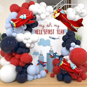 New Arrival 142pcs/set Aircraft Theme Balloons Garland Arch Kit for Birthday Party Decoration Supplies