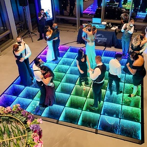 3D Rainbow Effect Infinity Mirror Panel LED Dance Floor China's Personalized DMX512 Controlled IP65 For Wedding Parties