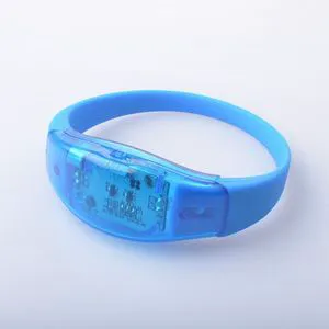 Longstarfit Wedding Festival Event Atmosphere Logo Custom Music Vibration Flashing Multi Color LED Bracelet