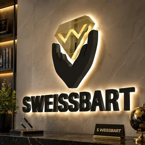 Custom 3D Gold Mirror Stainless Steel Backlit LED Channel Letters Sign Illuminated Business Signage IP65 Waterproof Wholesale