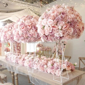 YB001 Decorative Flowers and Plants Wedding Event Table Centerpieces Artificial Silk Flower Ball Wedding Decorations Supplies
