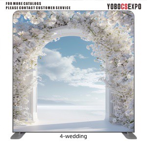 High Resolution Foldable Portable Printed Fabric Backdrop Wall for Wedding Ceremony Stage