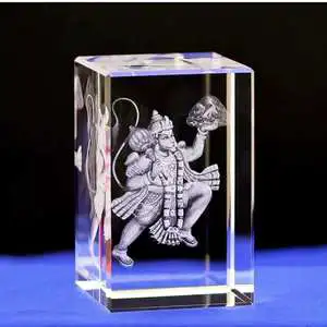 Shining 3D Laser Engraving Cube ChristianThe Virgin Brussel Crystal Religious Cube For Souvenir Gift