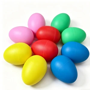 Custom LOGO Easter DIY Kids Toys Percussion Musical Eggs Maracas Noisemaker Plastic Egg Shakers