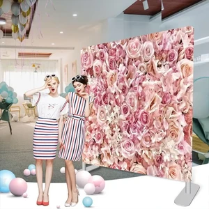 Custom Tension Fabric Step Repeat Background Backdrop Stand Aluminum Alloy Frame Custom Sizes for Photobooth Exhibition