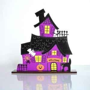 Creative Halloween Pumpkin Decoration Hot & Fun Wooden Crafts for Party Decorations Halloween Atmosphere Decorative Accessories