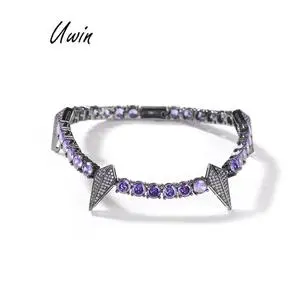 2025 Black Panther Fangs High Quality CZ Brass Bracelet Trendy Cool Hip Hop Jewelry Thorn Tennis Chain Unisex Bracelets