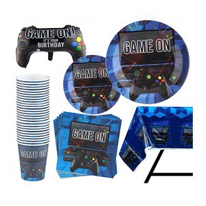 Nicro Video Game Themed Party Supplies Sets Custom Happy Birthday Party Decorations Paper Material