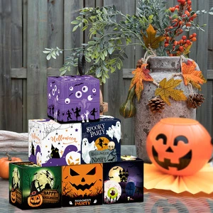 New Halloween Theme Party Favors Paper Box Candy Snacks Party Decoration Colorful Box Party Supplies