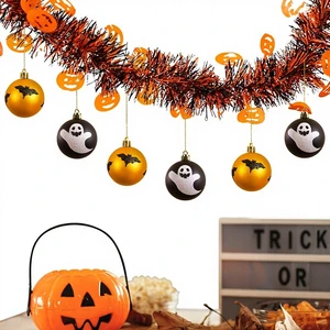 Halloween PET European American Ghost Festival Plastic Flower Decorate Pumpkin Bat Decoration Custom Wholesale
