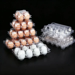 Custom Disposable Transparent Egg Tray Stackable Clear Plastic Egg Carton For Farmers Agriculture Chicken Duck Egg Storage