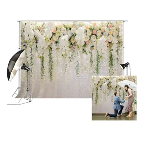 Lightweight Luxury Custom Polyester Photography Wall Mount Wedding Backdrops Fabric Banner for Sale