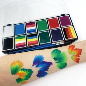 Custom Private Label Body Paint Factory Halloween Party Used rainbow Color Professional Face Paint Football Flag Face Painting