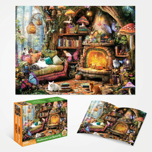 Personalized Printing Graphics Adults 500-piece Blue Cardboard Jigsaw Puzzle Game Customized Puzzles Custom For Gifts