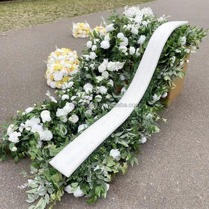 Wedding Table Flowers and Ornaments Greenery Floral Row Flower Runner Bouquet Centerpieces for Wedding Table Artificial Flowers