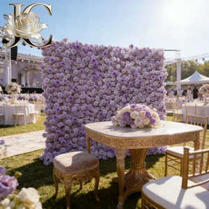 Realistic Handmade Silk Flower Wall Backdrop with Stand for Wedding Party Events