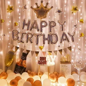 Wholesale Birthday Party Balloons Decorations Set for Women Girl Men Happy Birthday Party Photo Booth With Balloon Banner