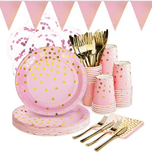 JUXINDA Complete Birthday Party Decorations Kit With Backdrop Balloons Cake Toppers Set
