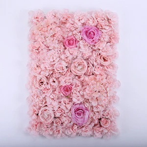 Hanging Decor Custom Made Wedding Flower Wall Backdrop Decoration pink Artificial Rose Flower Wall