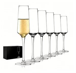 Wedding Party Burgundy Crystal Wine Glasses for Flutes Modern Design for Home Restaurant Bar Hotel Wholesale Transparent
