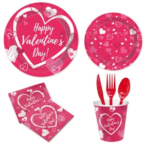 High Safety Level Eco-friendly Disposable Party Tableware Set Indoor Cross-border Party Tableware