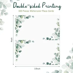 Place Cards for Wedding Greenery Seating Place Sign Tented Blank Table Printable Tent Folding Name Card for Party Dinner