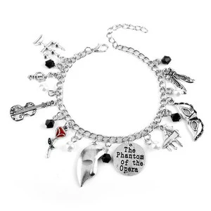 New Arrivals Halloween Phantom Opera Alloy Bangle Jewelry Guitar Rose Flower Mask Combination Tennis Bangle Unisex High Quality