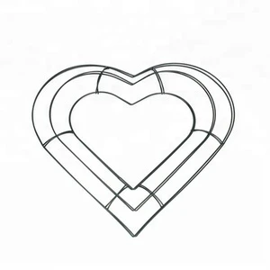 Oem 550-17 Wedding Decoration Wall Heart Shape Wire Garland Wreath Frame