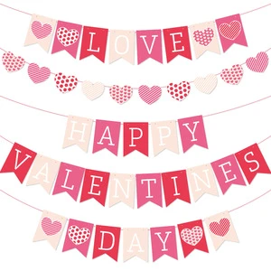 Heart Fishtail Shape Banner Marriage Room Decoration Wedding Party Decoration Happy Valentines Day Banner