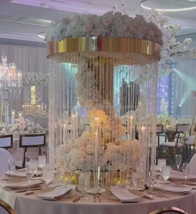 Wedding Table Gold Mirror Shiny Gold Flower Stand Wedding Metal Table Centerpiece Gold Stand for Wedding Table Decoration