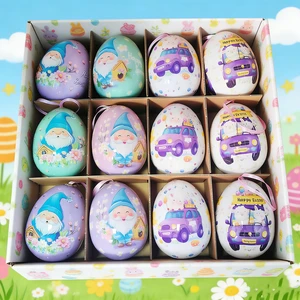 Shunyuan High Quality Foam Easter Eggs Shaped Hanging Ornaments Christmas Decoration Supplies Colorful