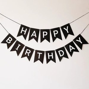Party Supplies Decoration for Kids Happy Birthday Flag Banner Background Wall Decoration Wholesale 16*12CM Banner