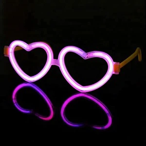 8 Inch Glow Stick Heart Shaped Glasses for Party