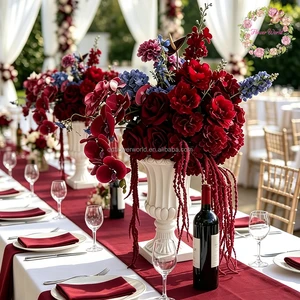Royal Red and Blue Hanging Colorful Ball Aisle Runner Flowers Table Flowers Floral Artificial Centerpiece Flower Ball Arch