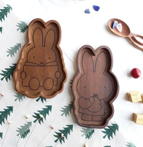 Cute Creative Tray for Kids for Snacks Animal Rabbit Plate Dish Handmade Nut Cake Fruit Tea Serving Tableware