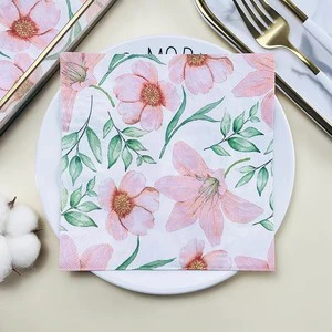 Wholesale Party-Printed Napkins and Paper Flowers Colored Tableware & Decorations for Restaurant & Home Use