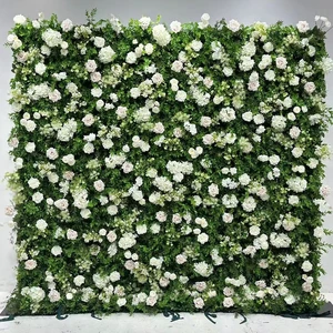 8*8 Inch Luxury Romantic Customized Wedding Wall Decorations Square Artificial Green Backdrop Panels