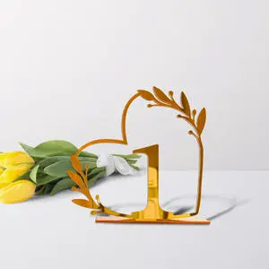 Wholesale Gold Dining Table Number Table Sign Seat Card Wedding Birthday Party Acrylic Dining Table Number Decoration