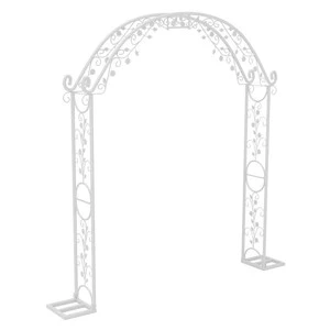 Wedkey Large White High Quality Wedding Arch Stand Backdrop Metal Rack Garden Trellis Pergola 240x200cm Display