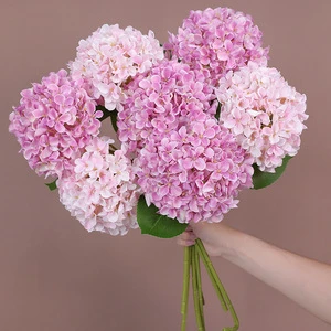 High-quality European 3D Printed Silk Plastic Artificial Large Hydrangea Flower Home Decoration Photography Prop Hotel Floral