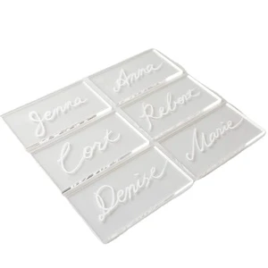 Clear Acrylic Place Cards, Blank Seating Cards, Wedding Table Seating Chart Cards Guest Name Signs Number Wedding Table Decor