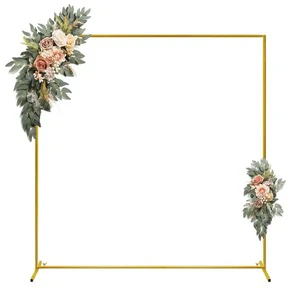 Gold Square Background Bracket Wedding Arch Backdrop Stand Metal Balloon Wedding Birthday Party Bridal Shower Decoration