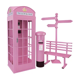 Ornamental Bar Photo-Op Setup Large Iron Anti-Corrosion Sunscreen Mobile Decoration Phone Booth Set Floor-Standing Wedding Party