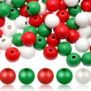 Wholesale 16mm Dyed Pine Wood Beads Smooth Round Painted Wooden Spheres For Xmas Decoration & Professional Crafting