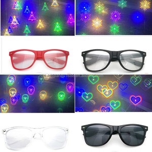 Special Effect Luxury Diffraction Glasses Glass & ABS Letterpress Printed Love Sunglasses Snowflake Christmas Tree Party Glasses