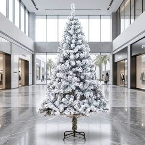 High Quality PVC White Cedar Christmas Tree Customizable Artificial Snowy Decorative Standing Personalized Foldable Lightweight