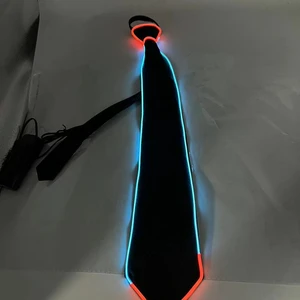 Finegreen Lighting New Arrival Flashing Sound Activated Novelties Led Light up Panel Flexible Ties Party Night Club Neckties