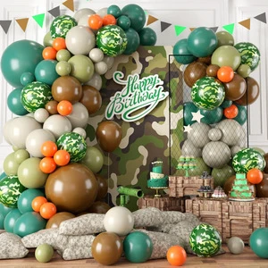 New Popular 107/set Military Camouflage Theme Balloons Garland Arch Kit for Birthday Party Home Decorations Supplies