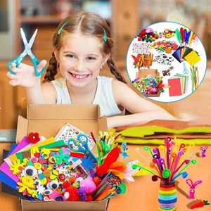 1000Pcs Party Novelty DIY Kit for Kids Creative Crystal Sticker Felt Wiggle Googly Colorful Wooden Sticks Party Supplies